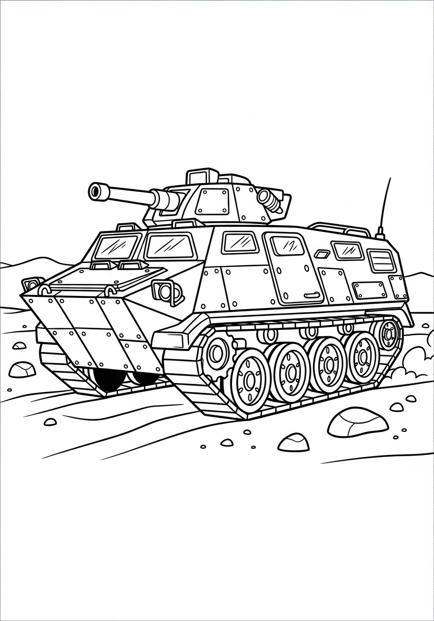 free printable coloring pages Armored Personnel Carrier