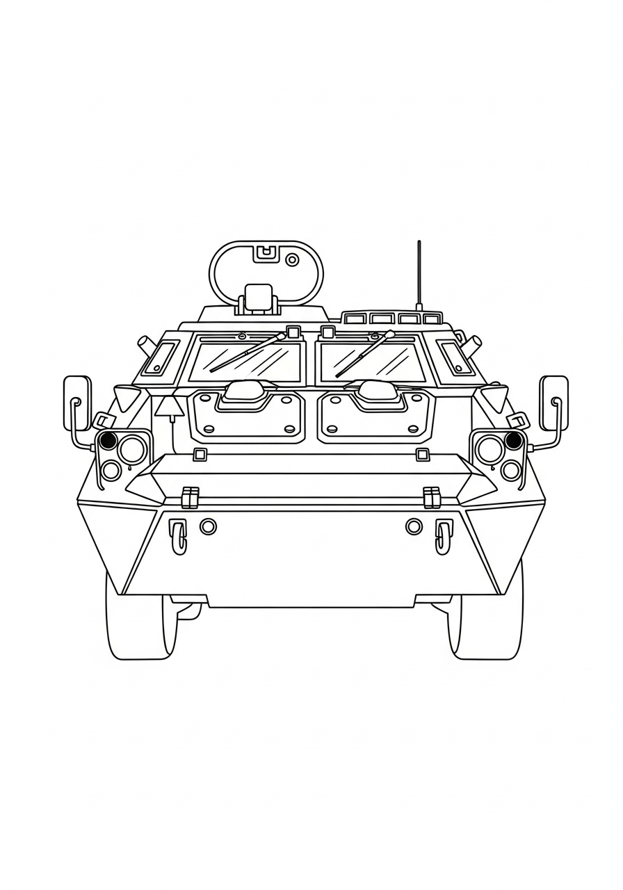 easy Armored Personnel Carrier coloring pages