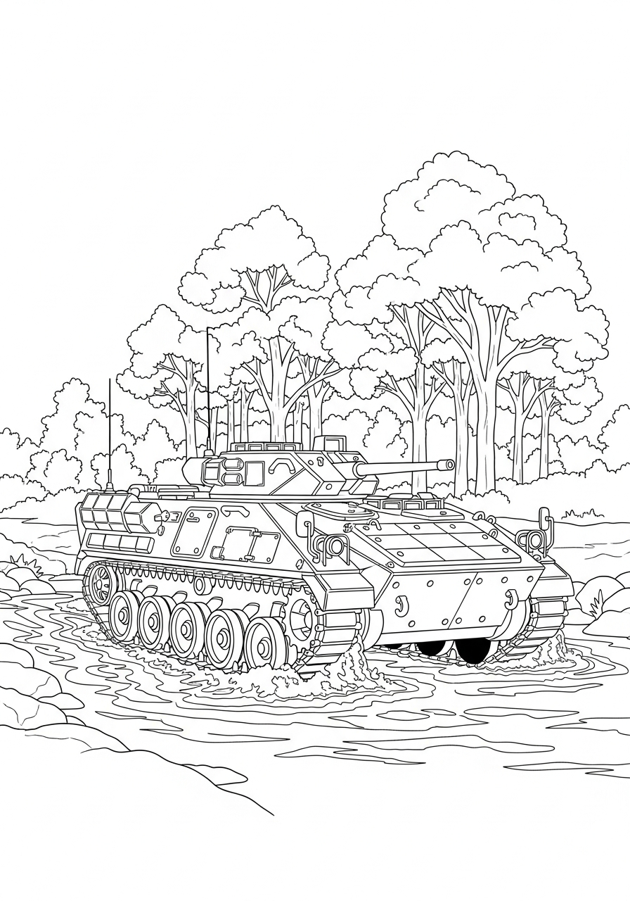 Armored Personnel Carrier ornament coloring pages