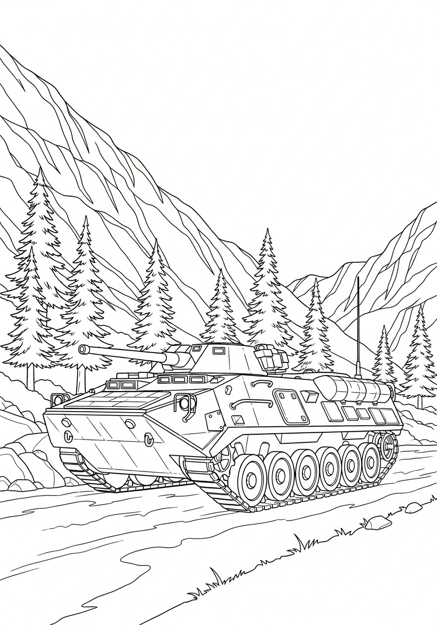 Armored Personnel Carrier coloring pages free printable 1