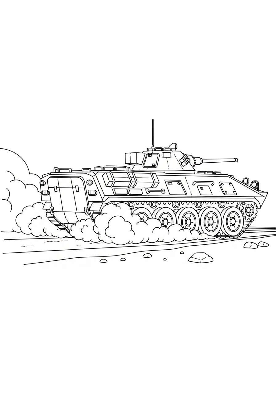 Armored Personnel Carrier adult coloring pages