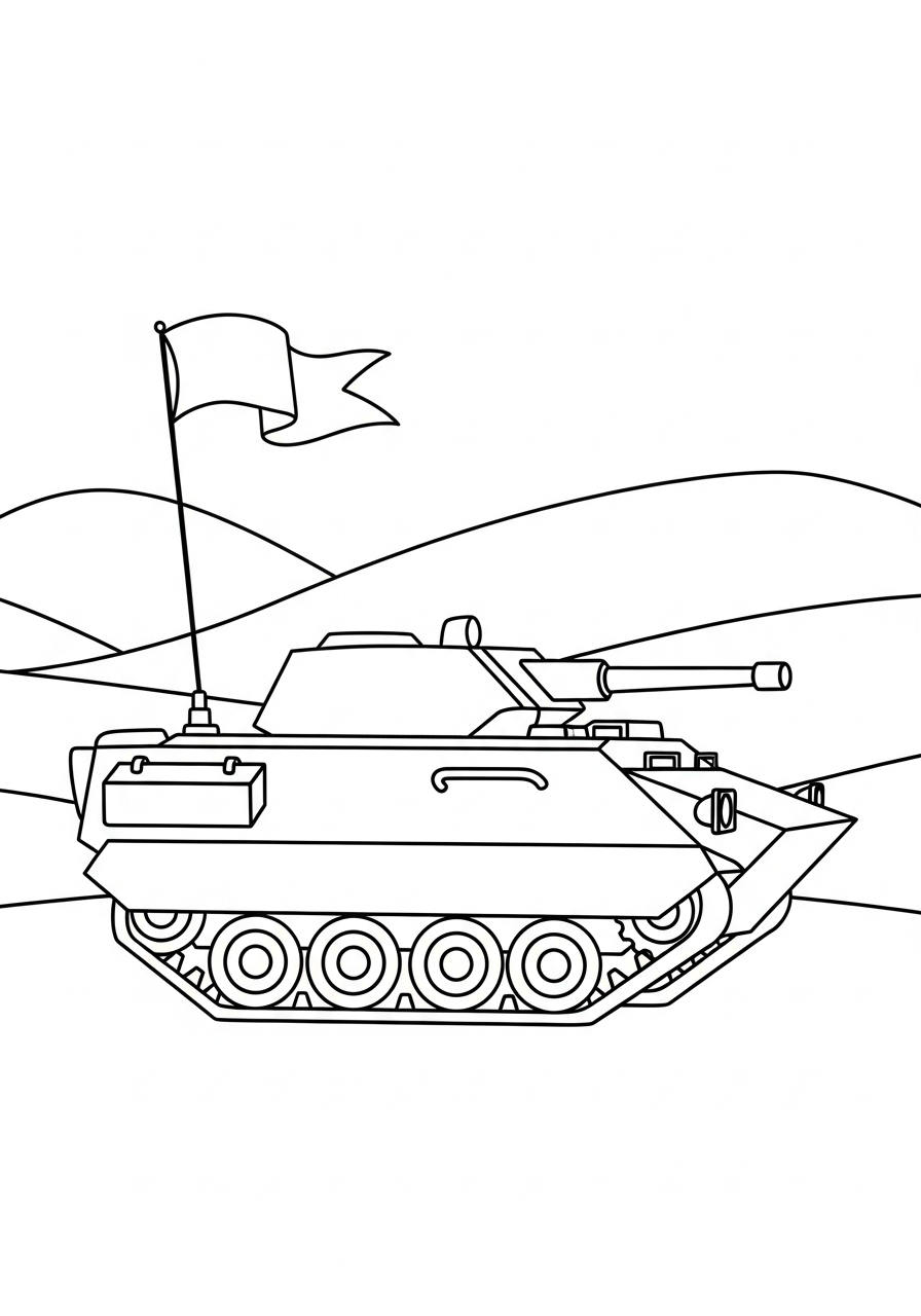 coloring pages for kids Armored Personnel Carrier