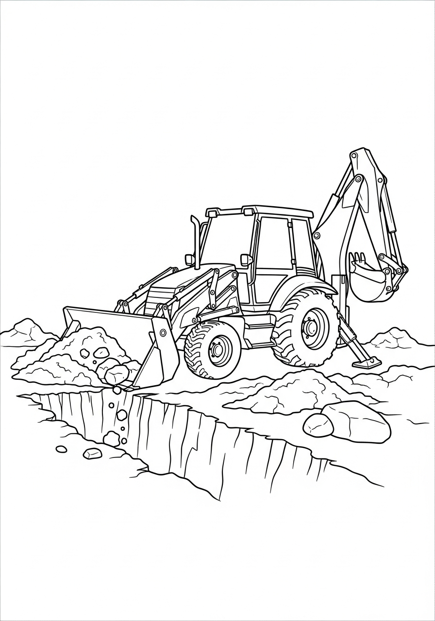 printable Backhoe Loader coloring pages