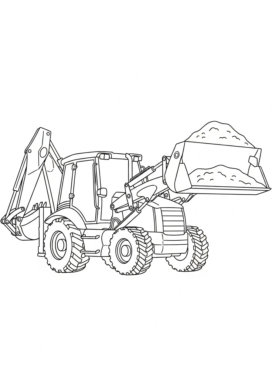 Backhoe Loader coloring pages printable