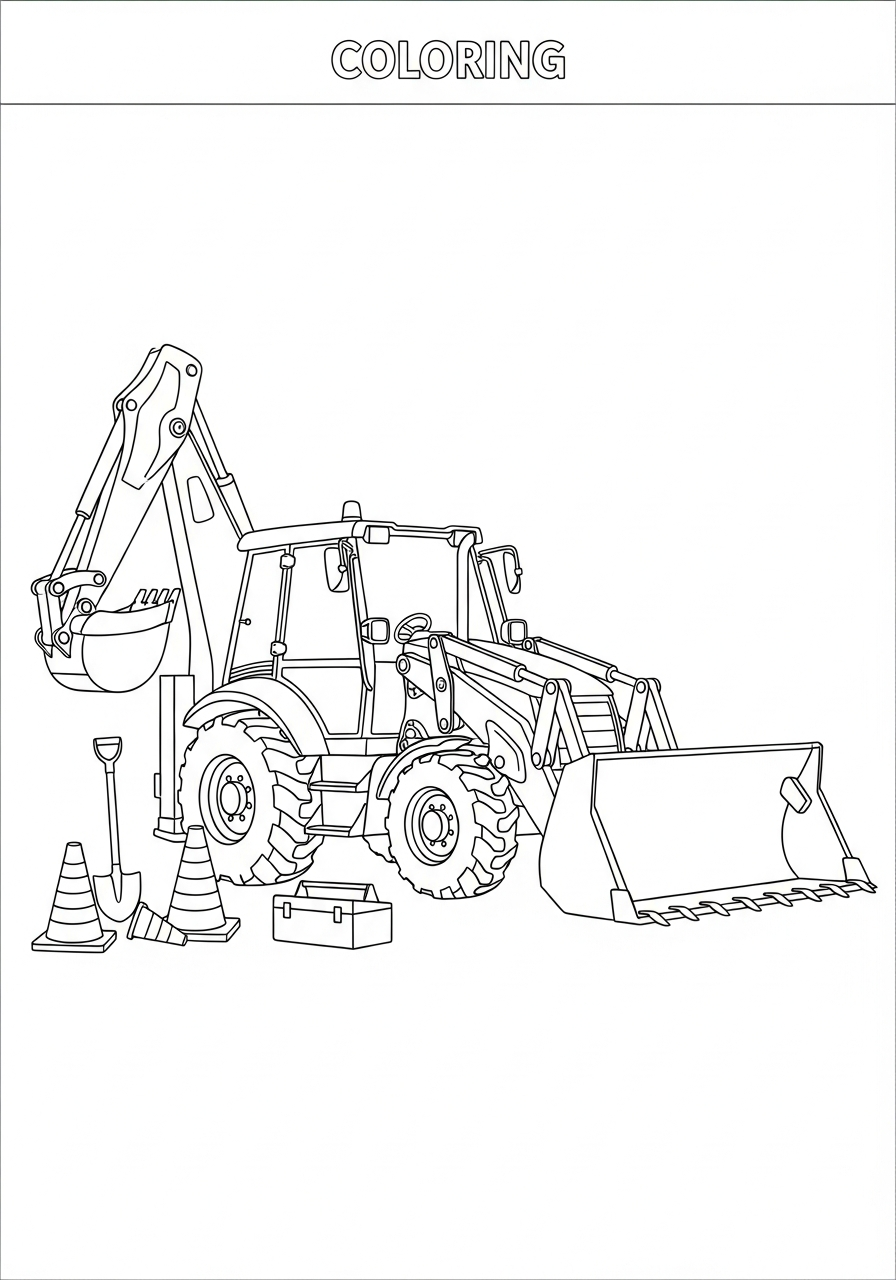 free printable Backhoe Loader coloring pages