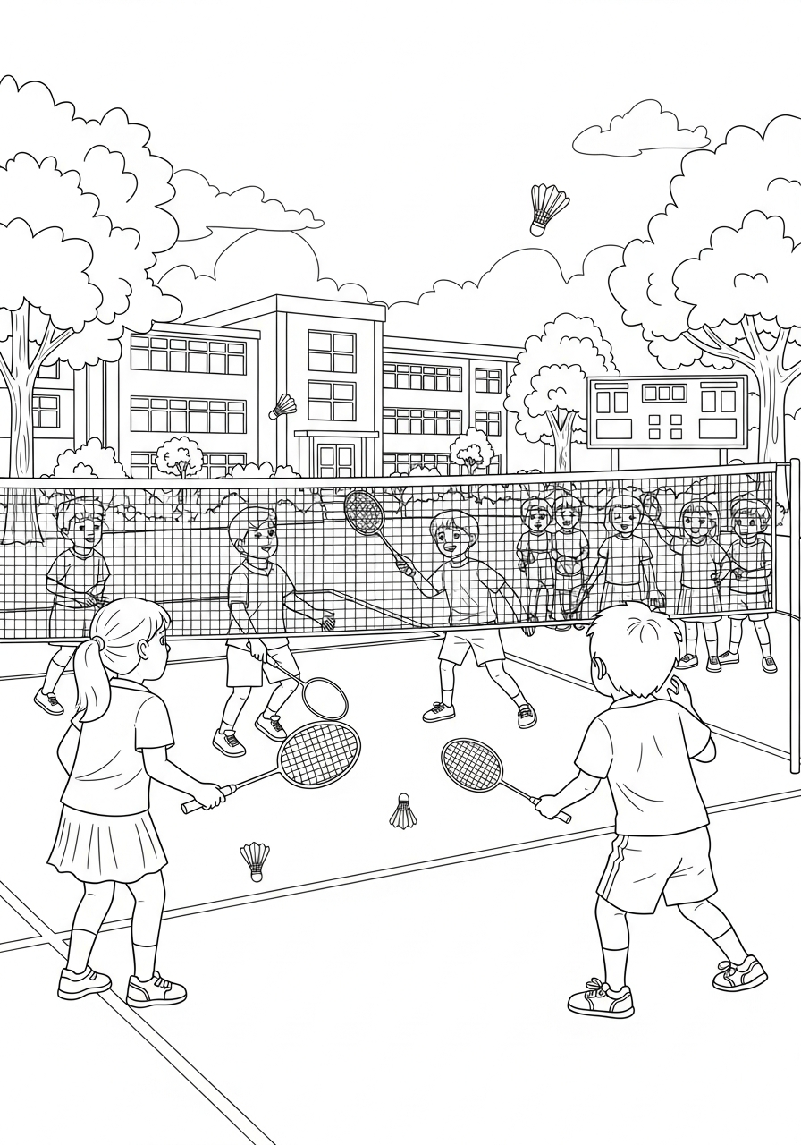 Badminton coloring pages printable free 1