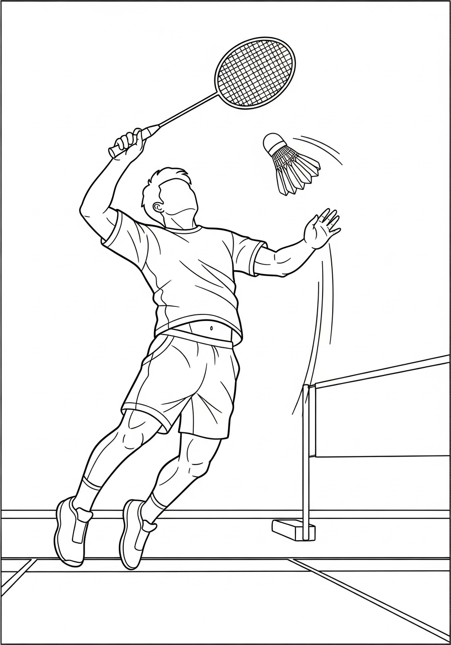 free Badminton coloring pages printable