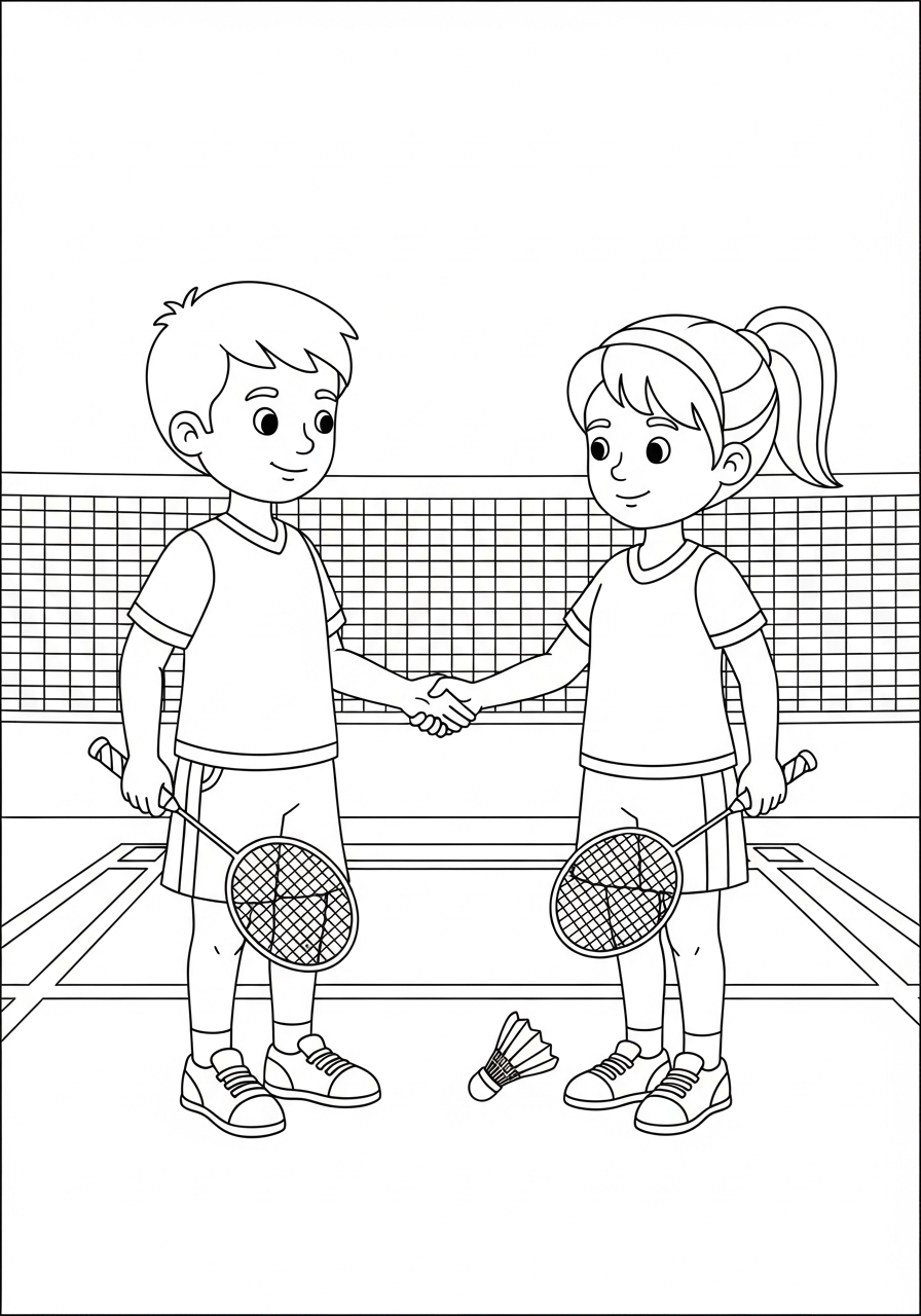 Badminton coloring pages printable