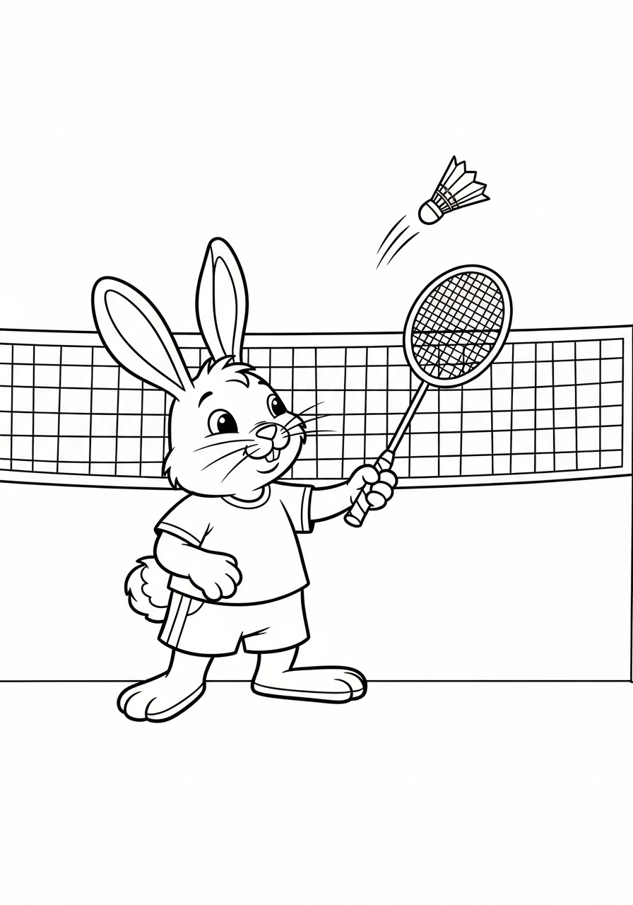adult Badminton coloring pages