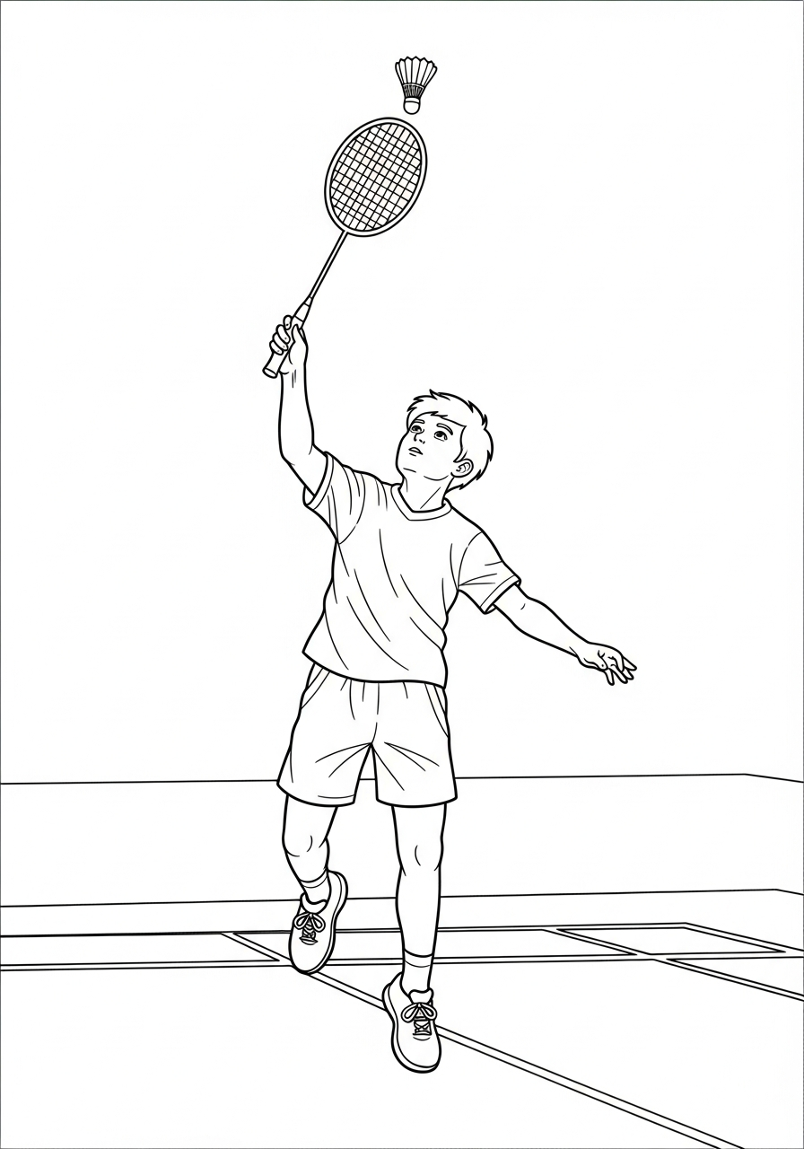 Badminton cards coloring pages