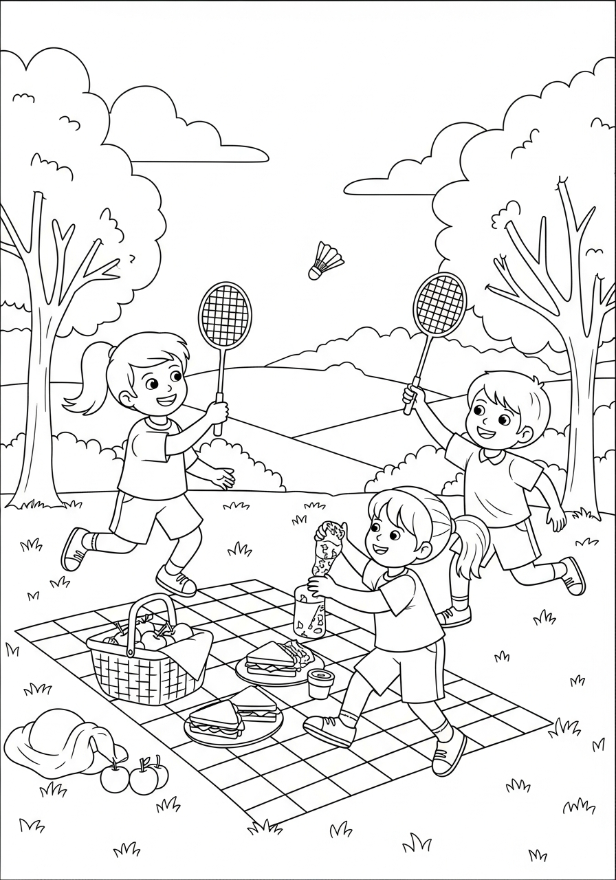 hard Badminton coloring pages