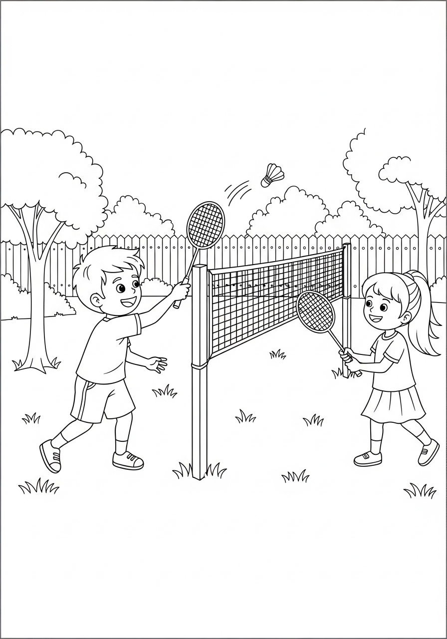 printable Badminton coloring pages