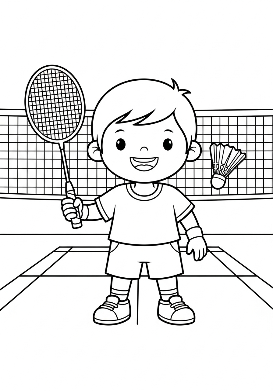 free Badminton coloring pages