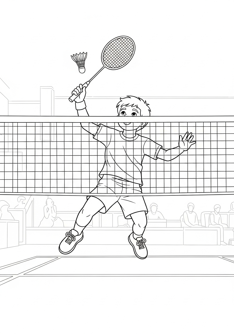 Badminton adult coloring pages