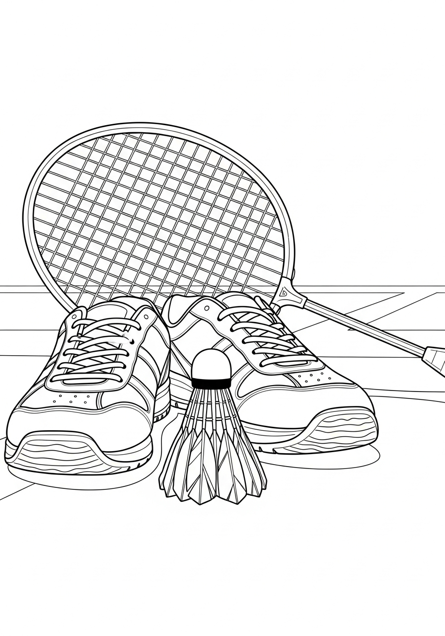 cute coloring pages Badminton