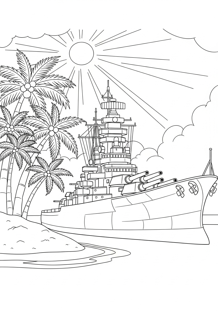 Battleship cards coloring pages