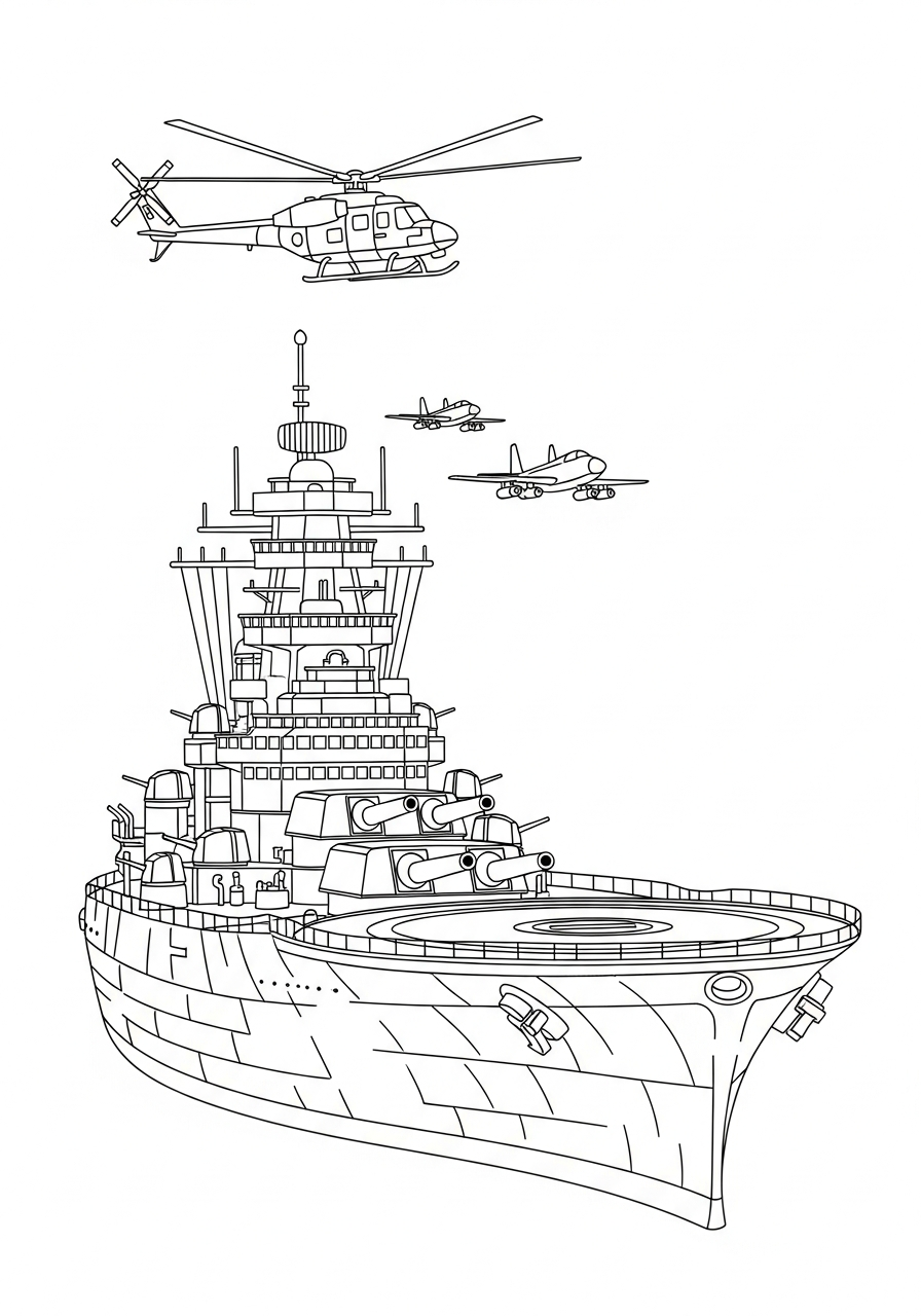 printable coloring pages Battleship