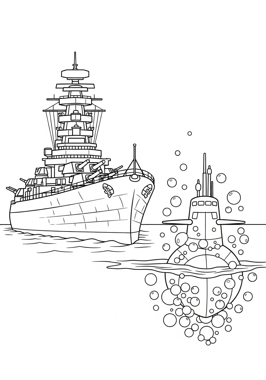 Battleship coloring pages free printable