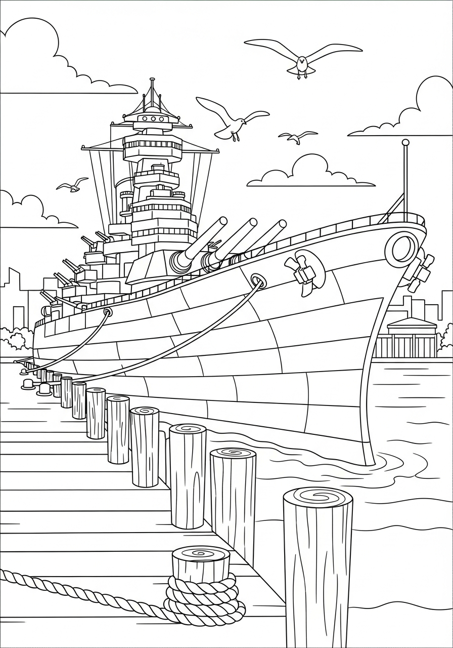 free coloring Battleship pages
