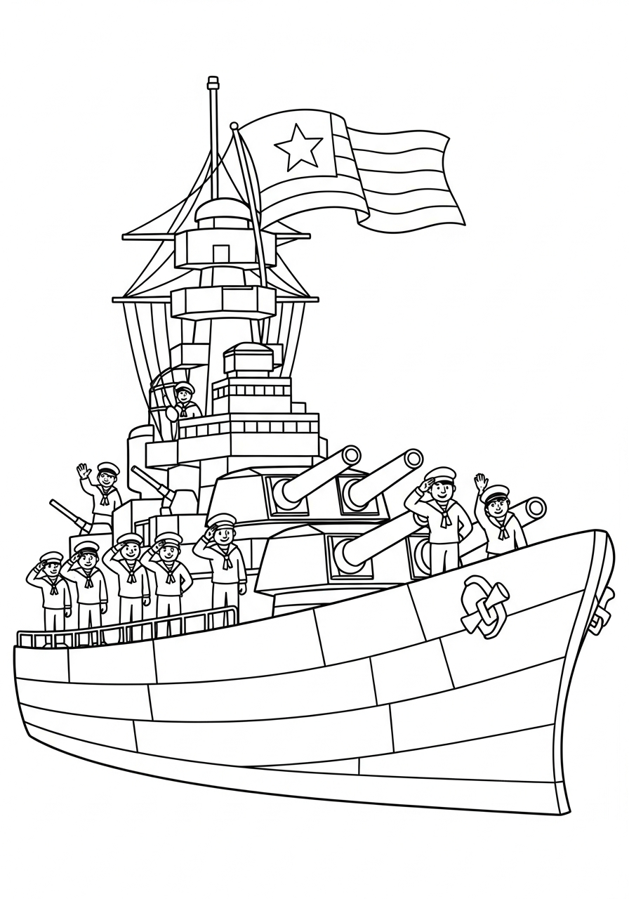 Battleship decorations coloring pages