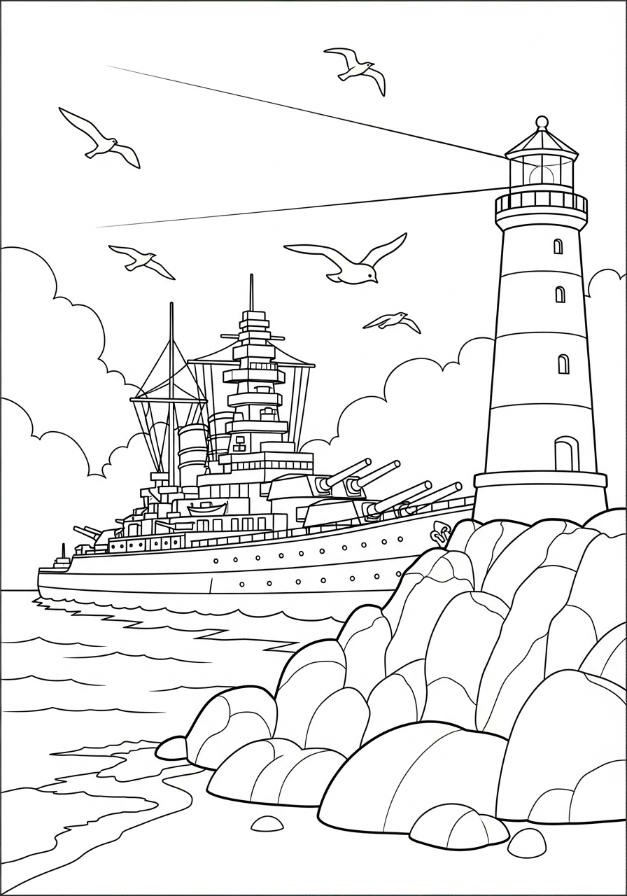 Battleship coloring pages printable free
