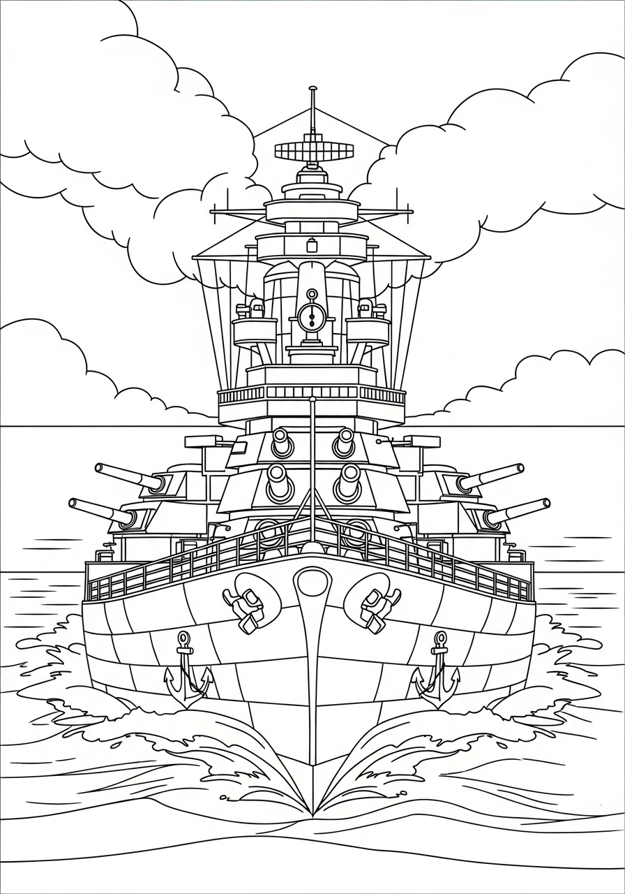 coloring pages for kids Battleship