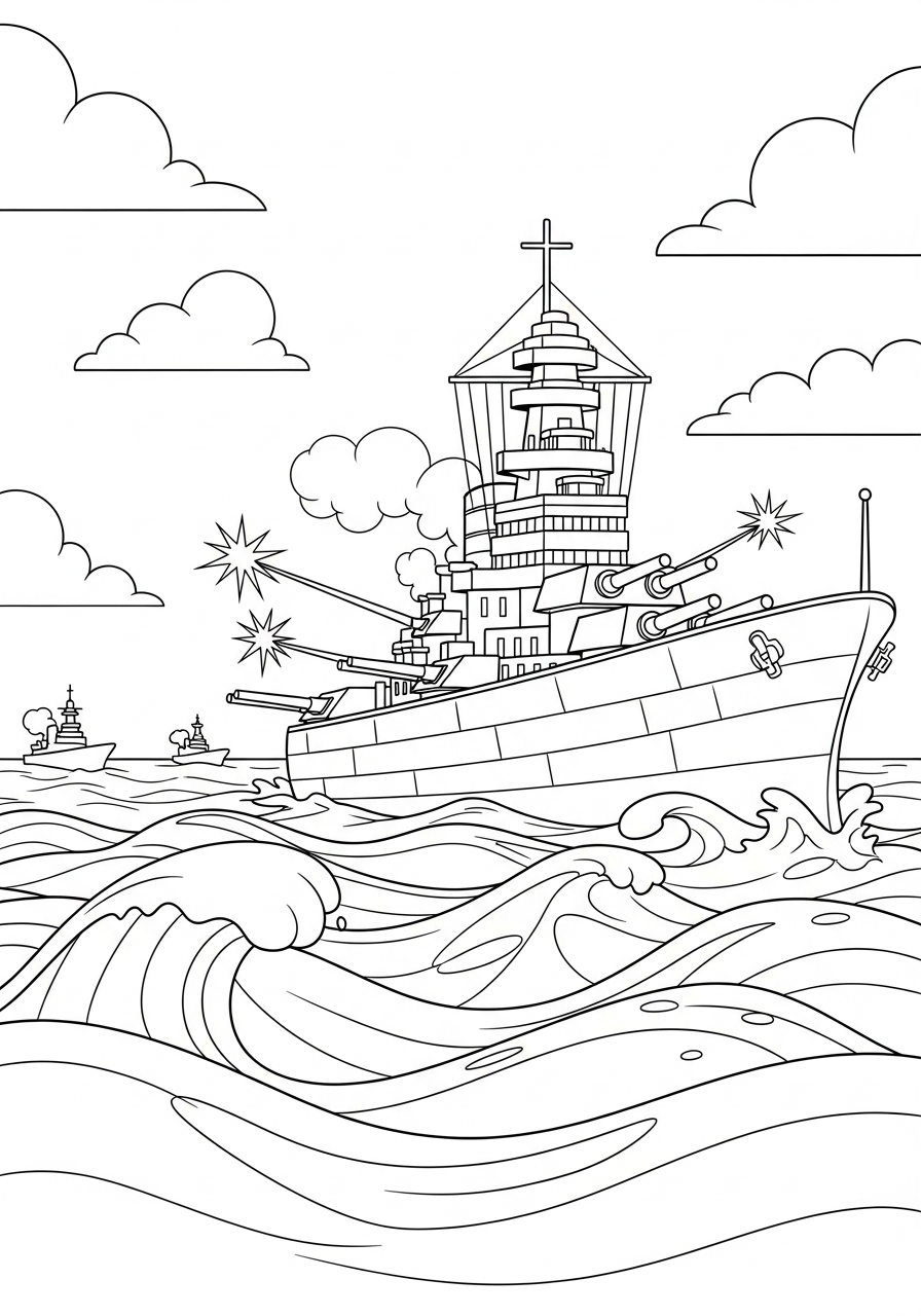 Battleship free coloring pages 1