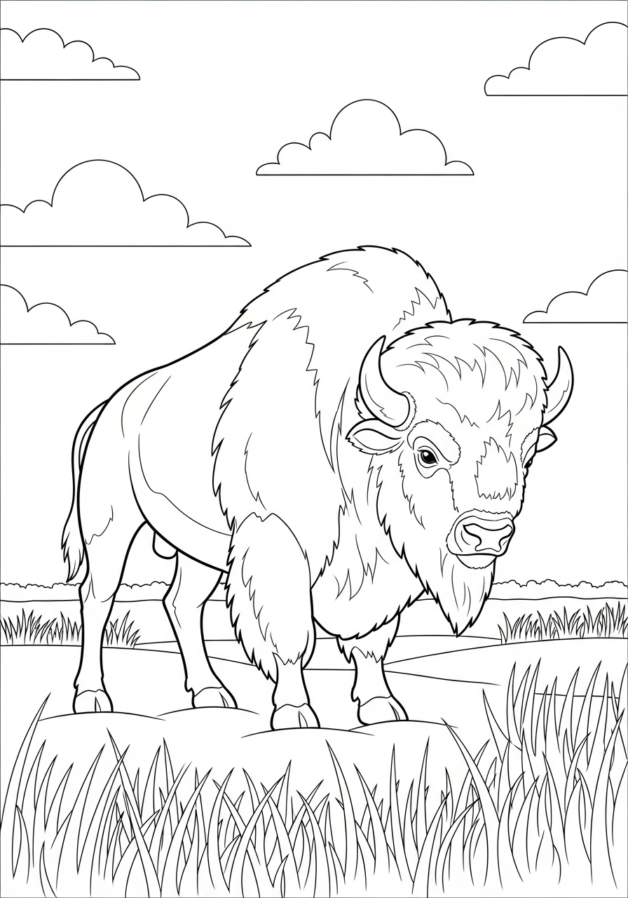 Bison Coloring Pages 3 Bison ornament coloring pages