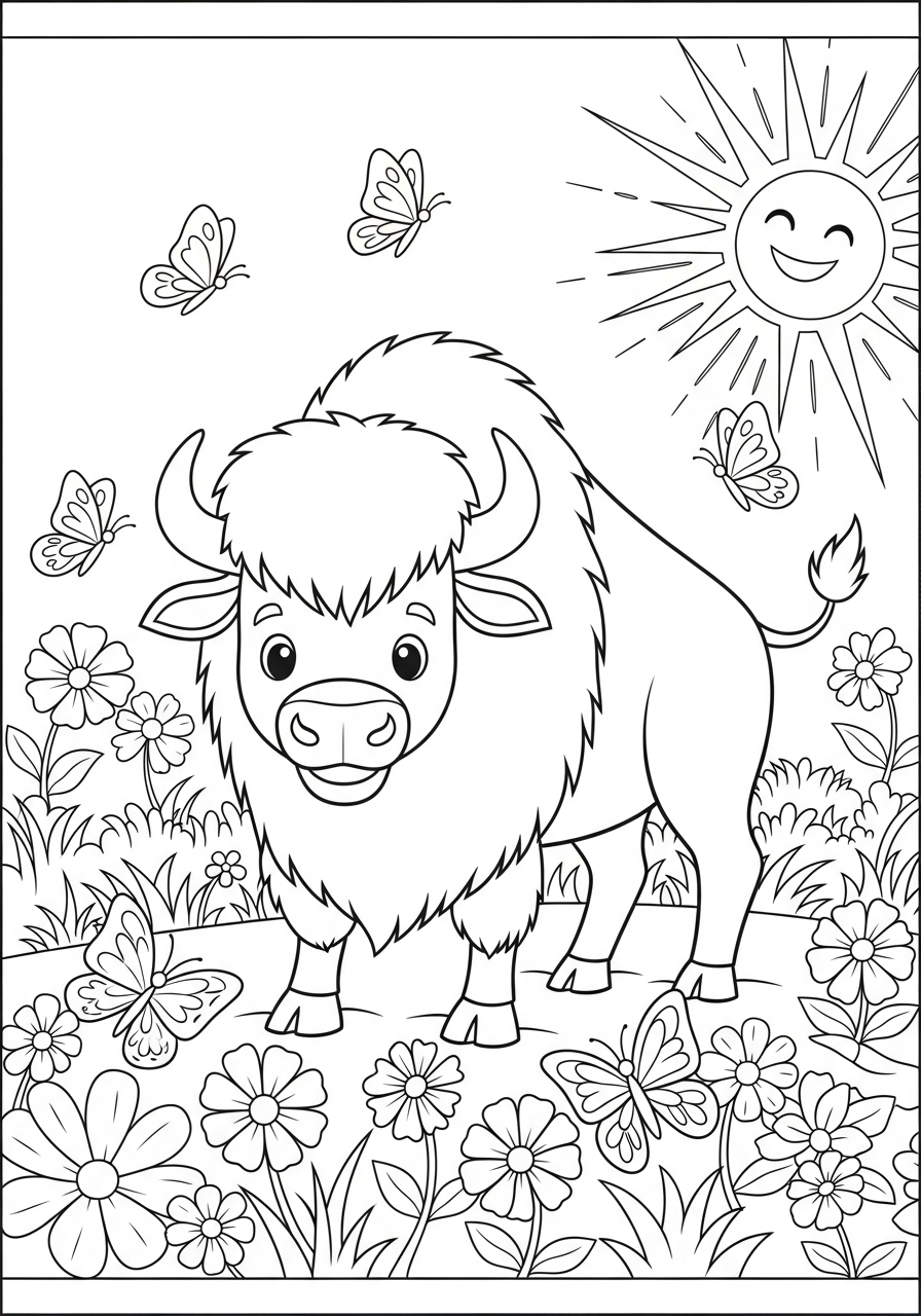 Bison Coloring Pages 5 easy Bison coloring pages