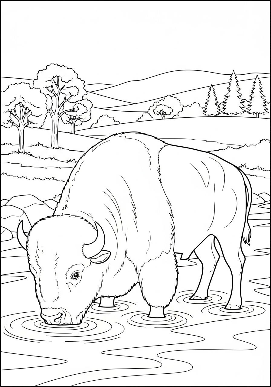 Bison Coloring Pages 8 Bison cards coloring pages