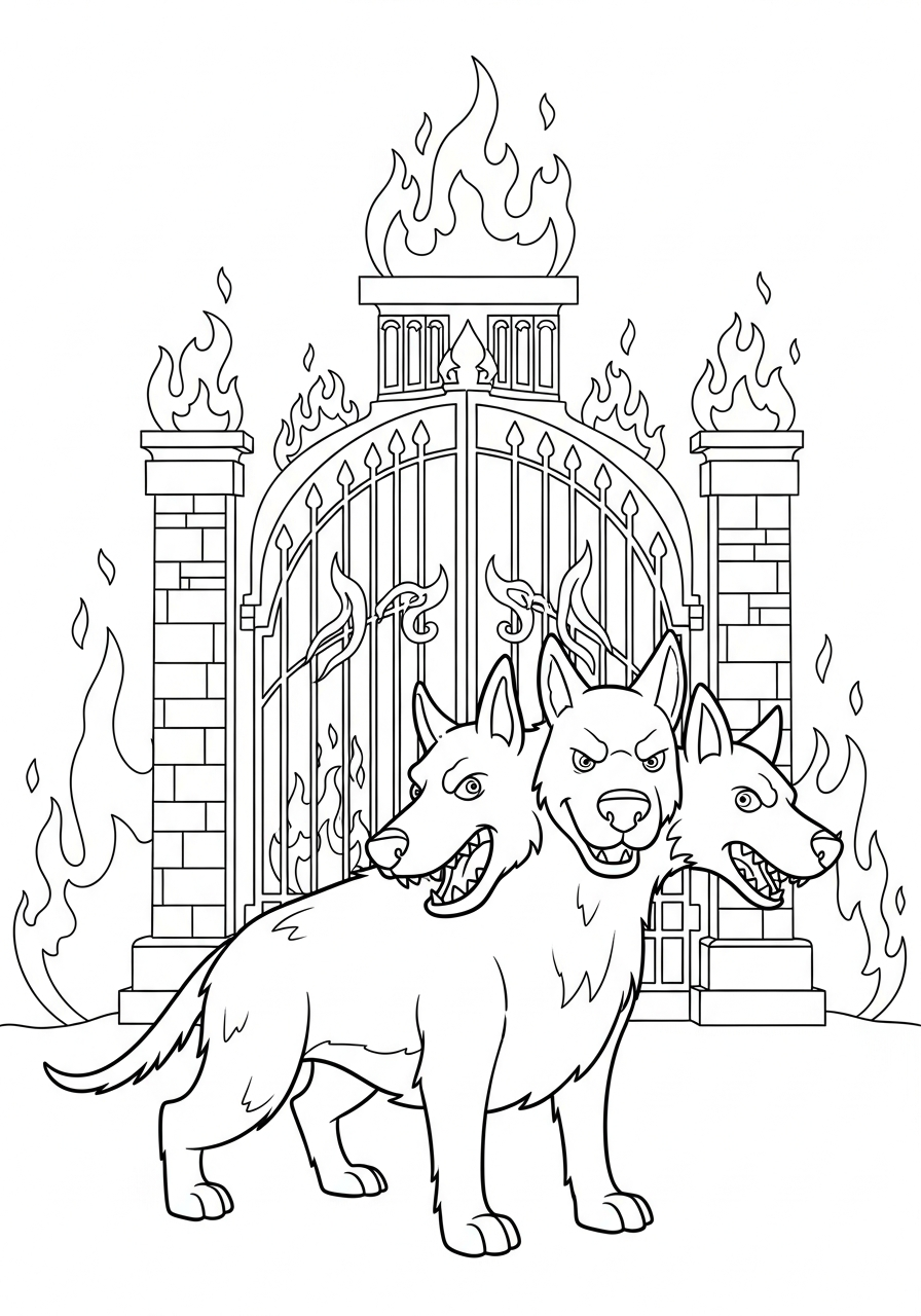 Cerberus coloring pages for preschoolers