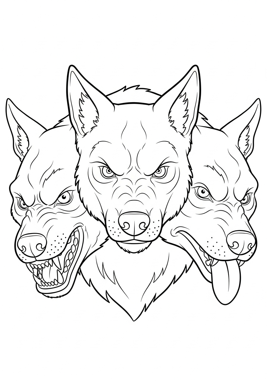merry Cerberus coloring pages 1