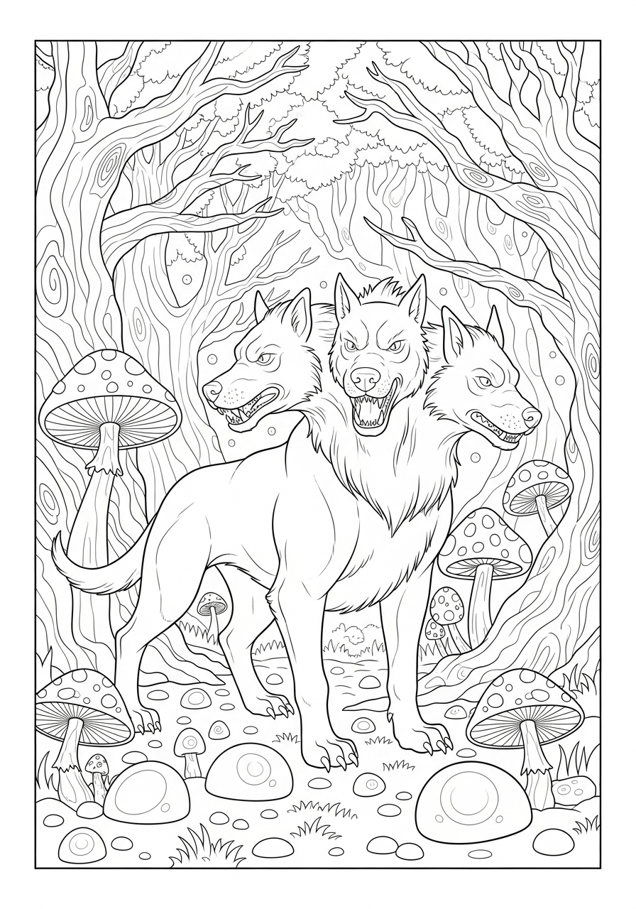 cute Cerberus coloring pages