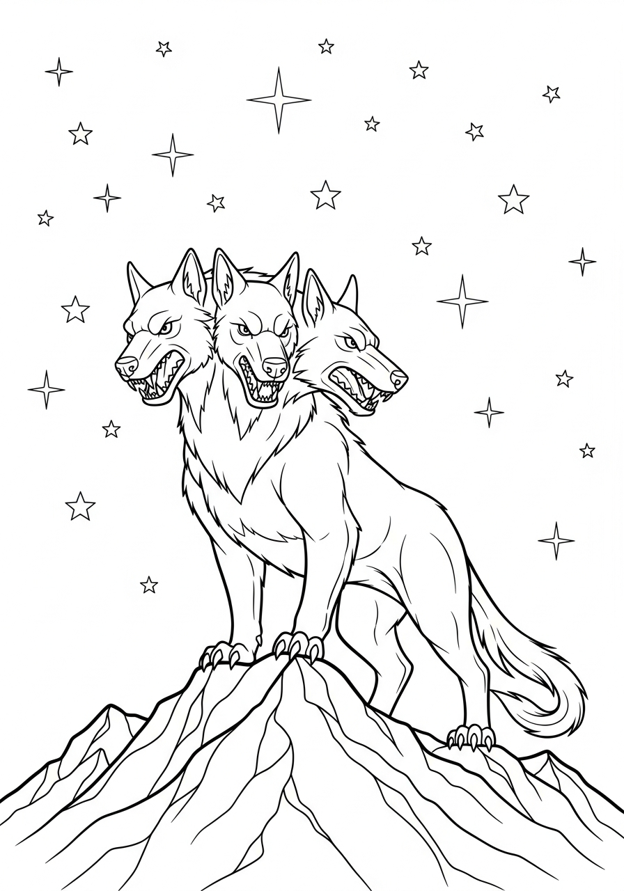 adult coloring pages Cerberus