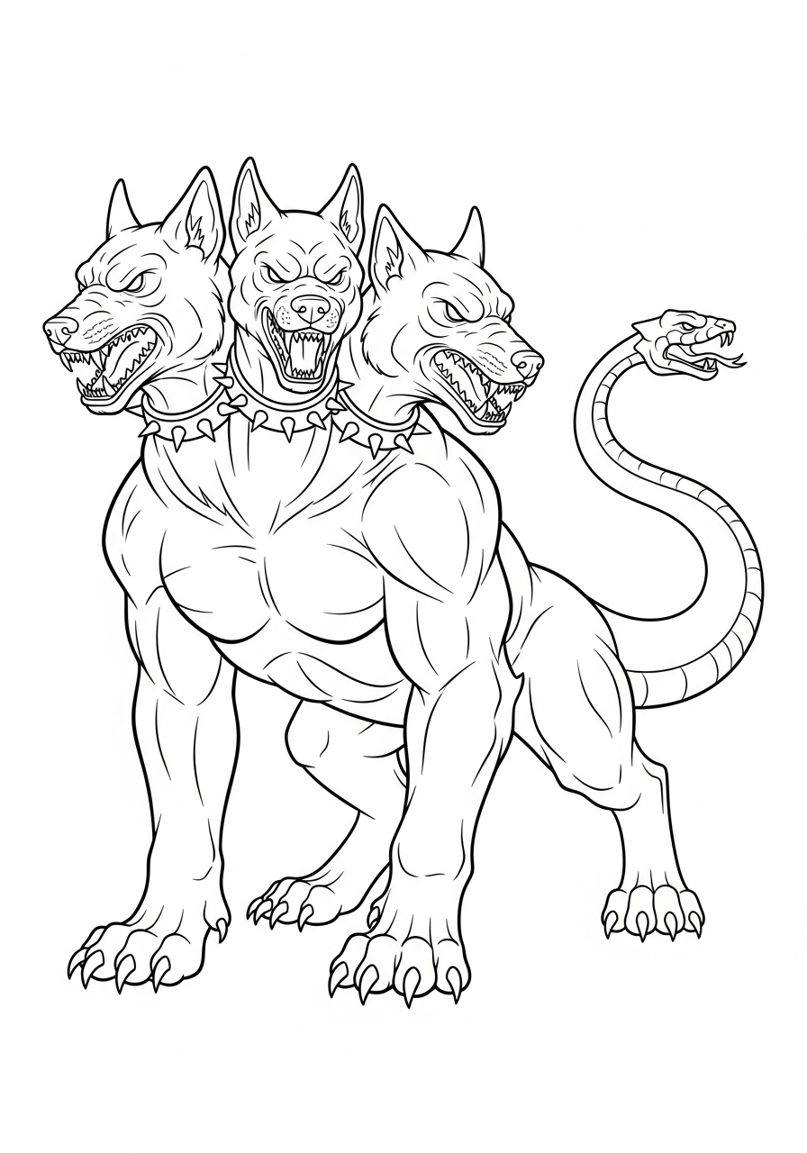 merry Cerberus coloring pages