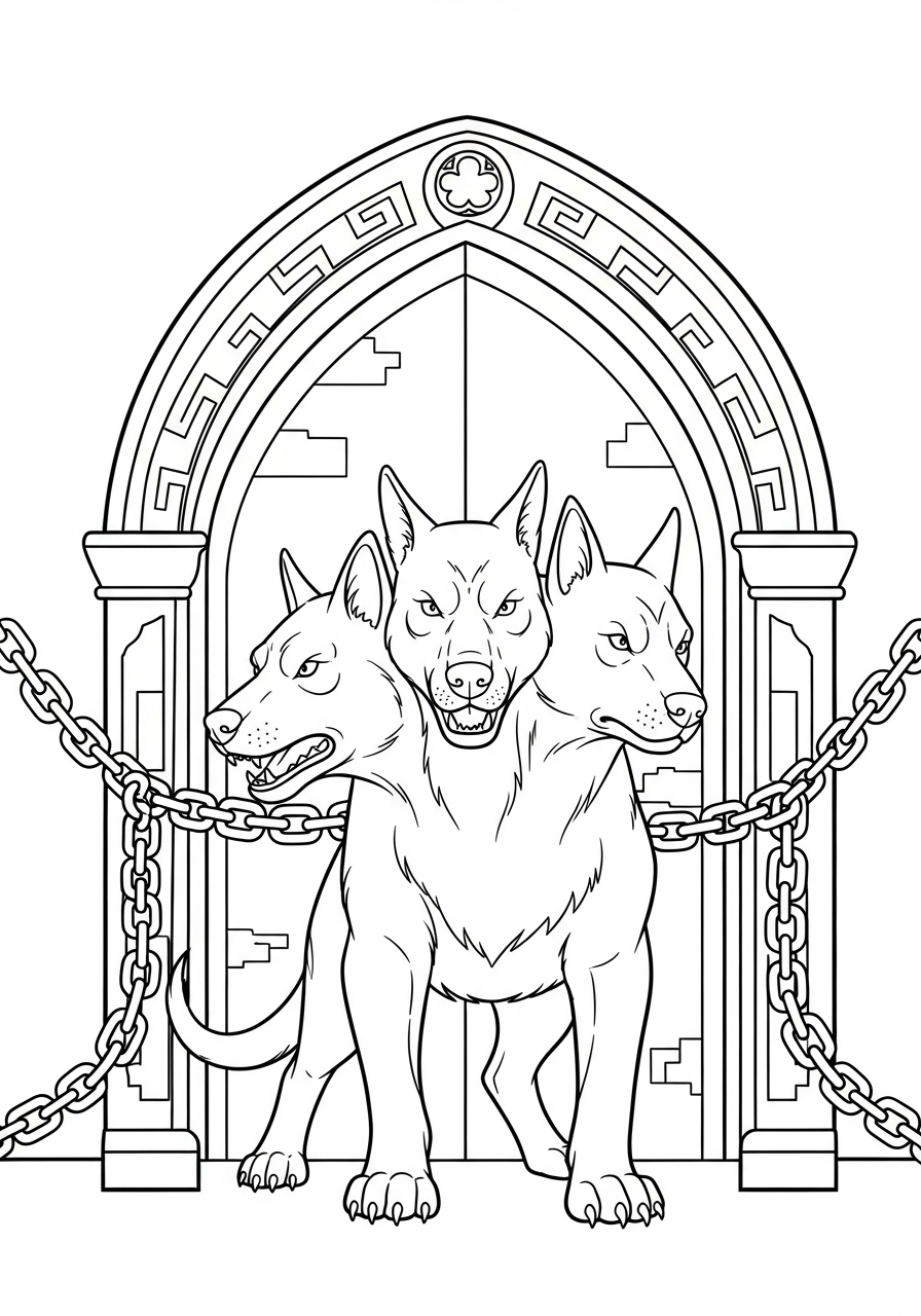 preschool Cerberus coloring pages