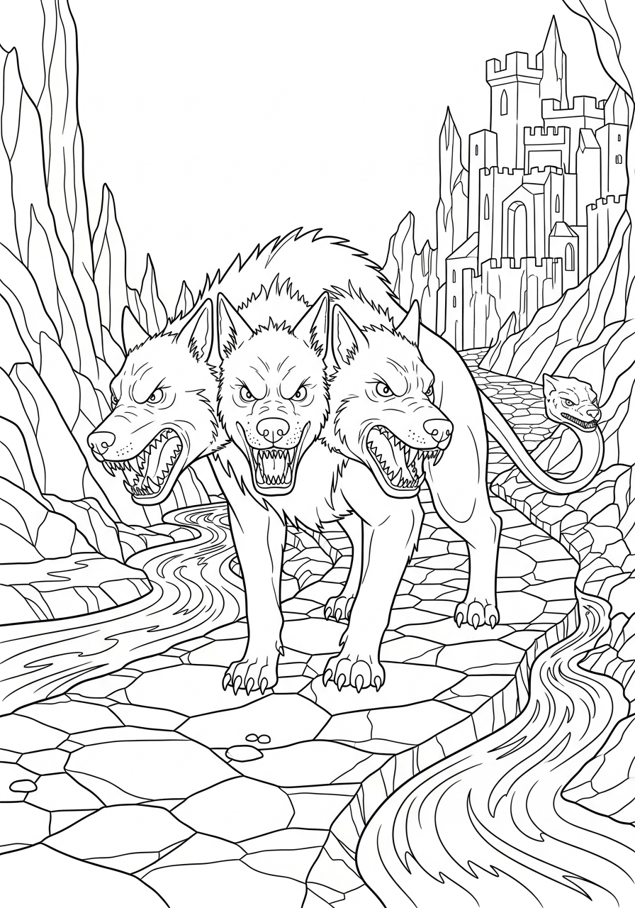 coloring pages printable Cerberus