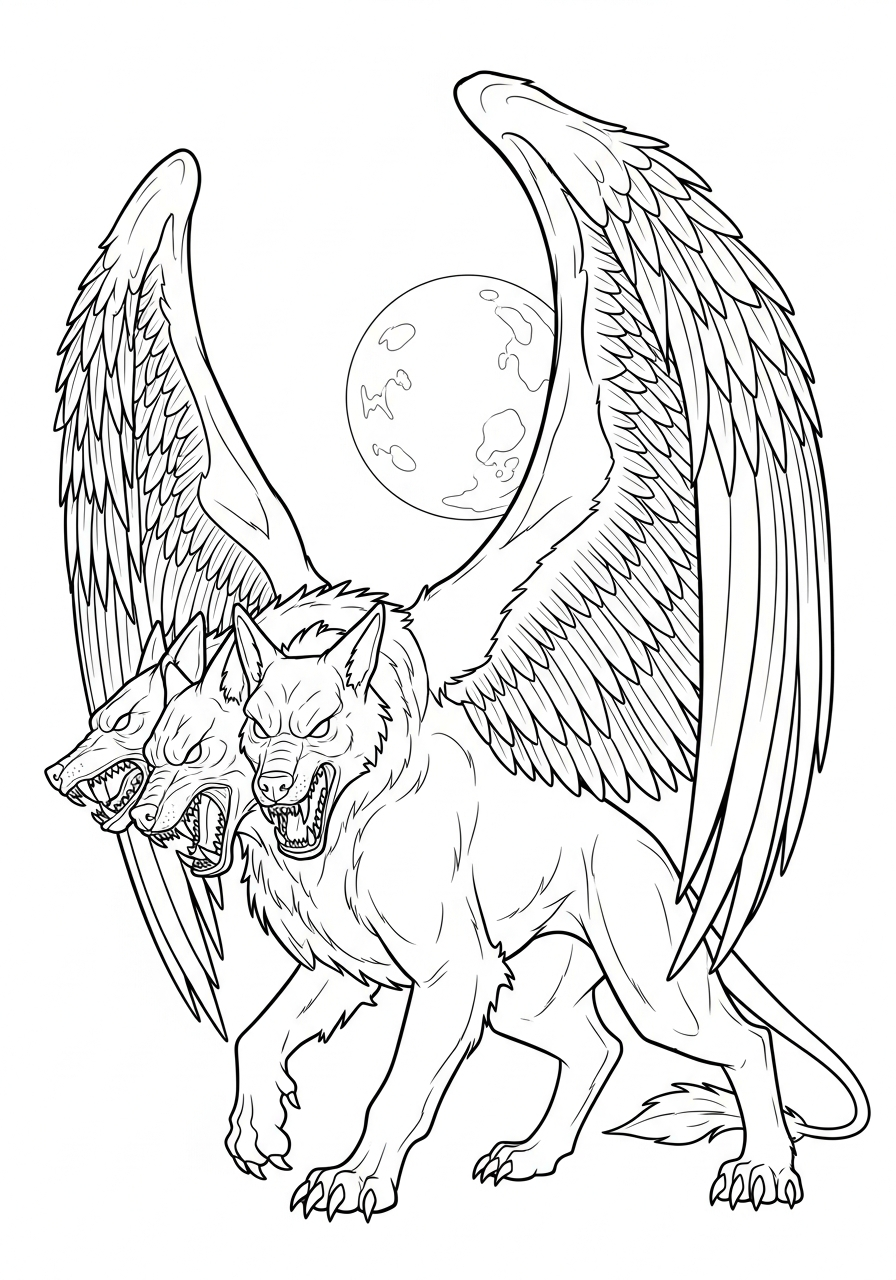 cute coloring pages Cerberus
