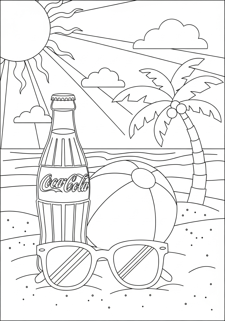 free full size printable Coca Cola coloring pages for adults pdf