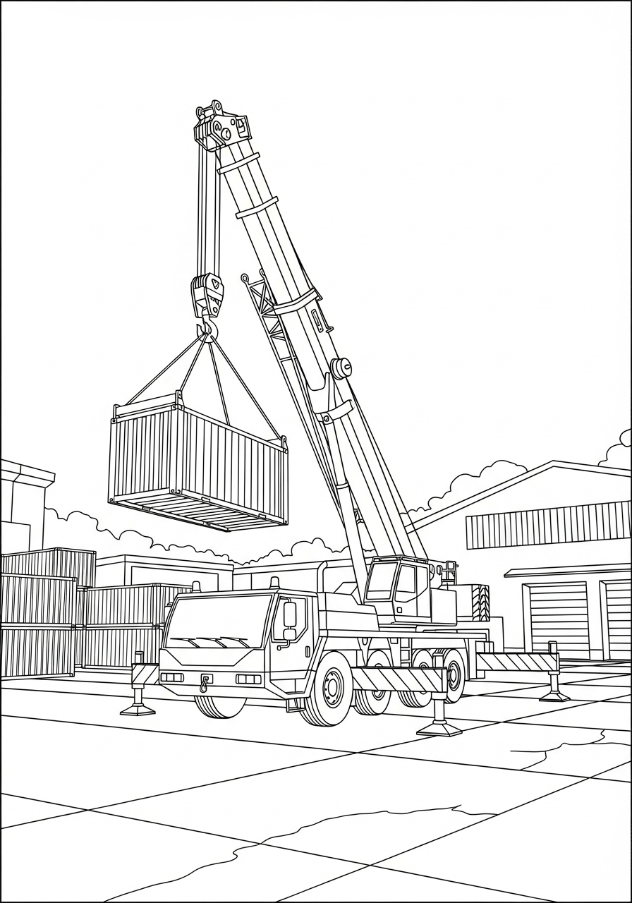 Crane coloring book pages