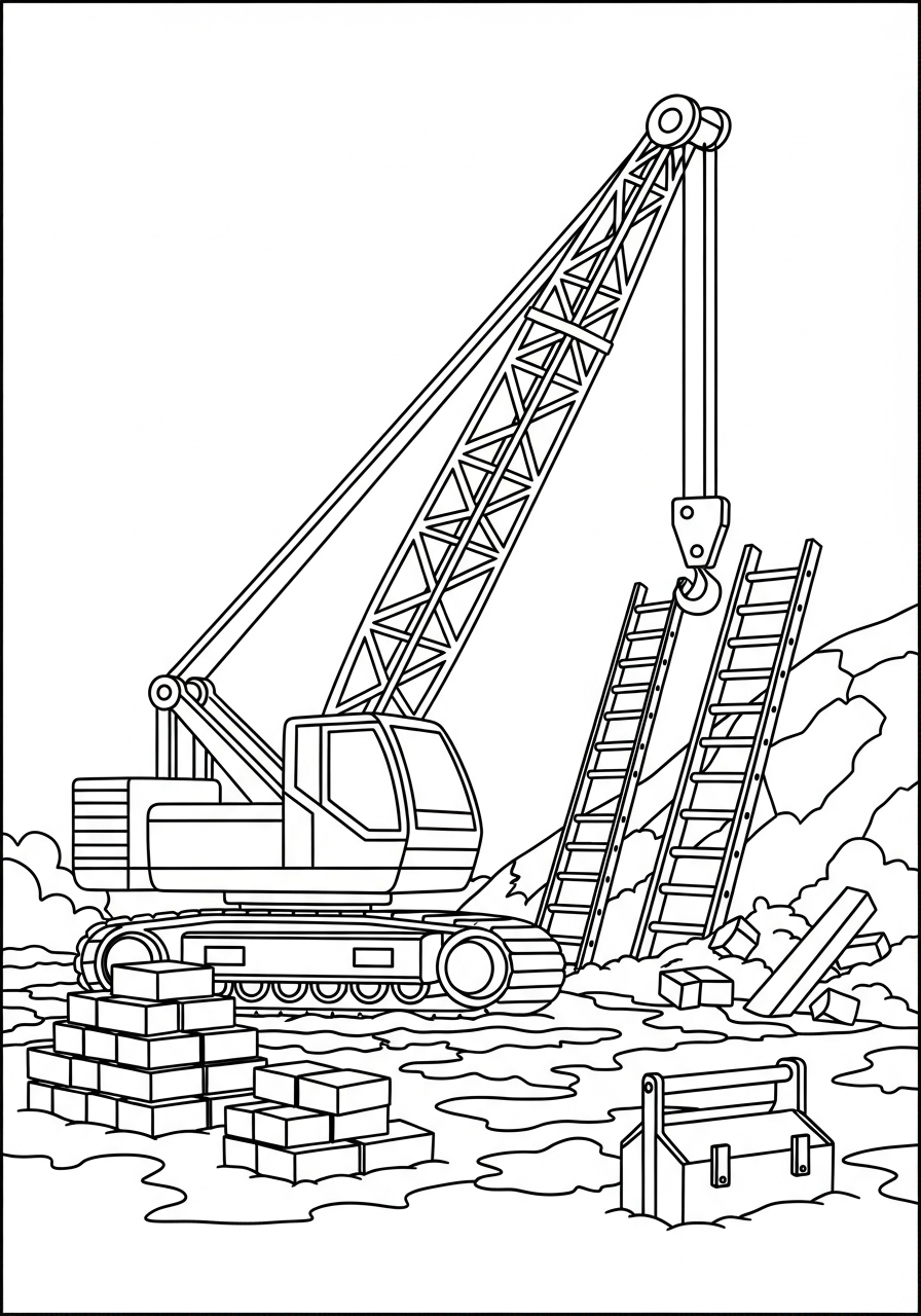 Crane coloring pages for adults easy