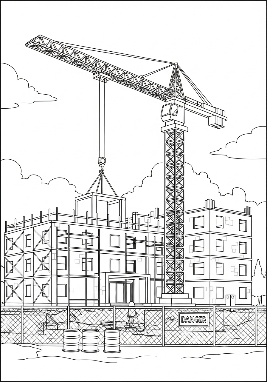 vintage Crane coloring pages