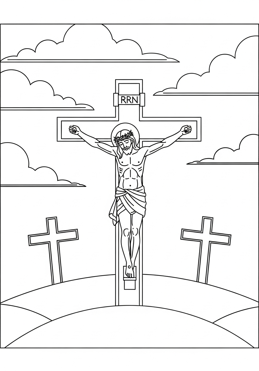 Crucifixion Coloring Pages 3 free adult Crucifixion coloring pages