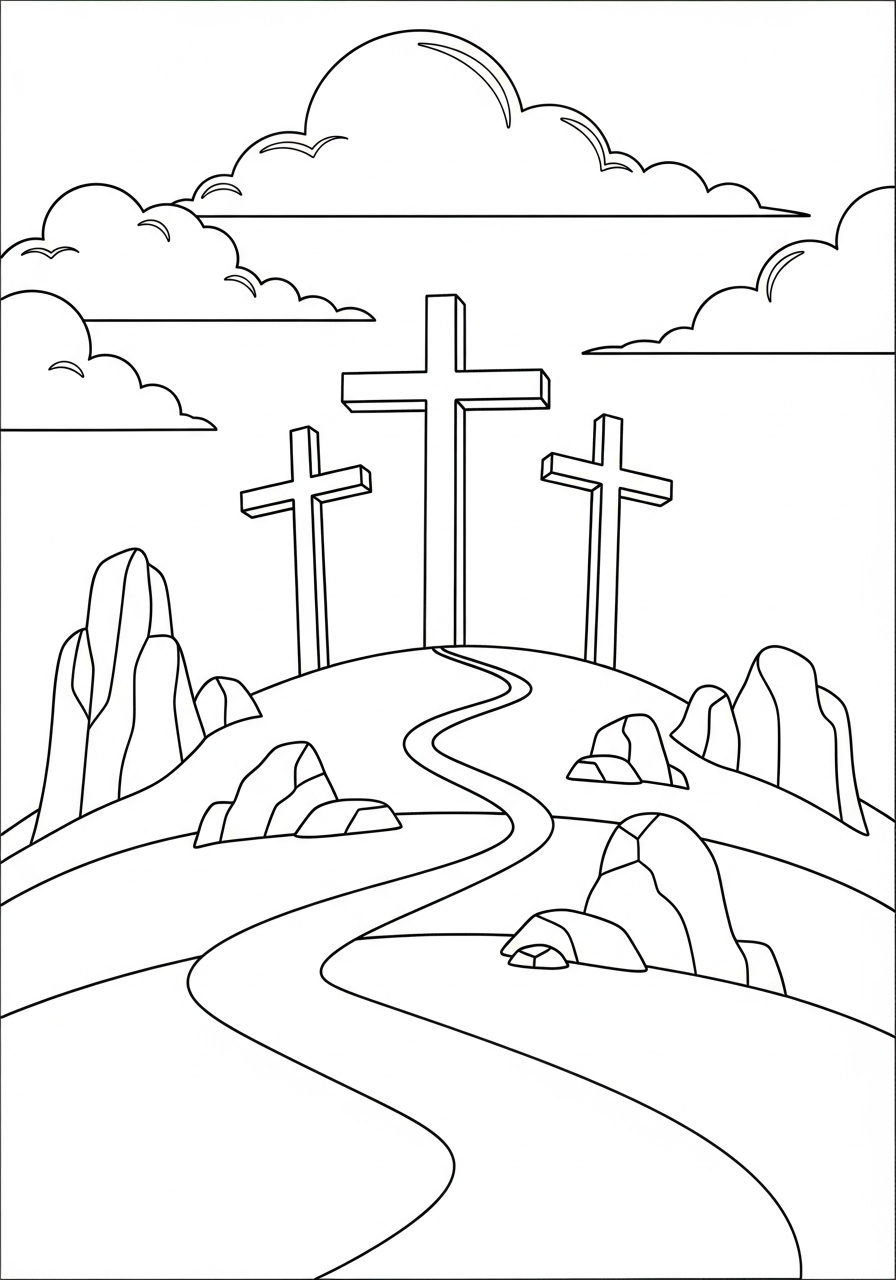 Crucifixion Coloring Pages 5 Crucifixion cards coloring pages