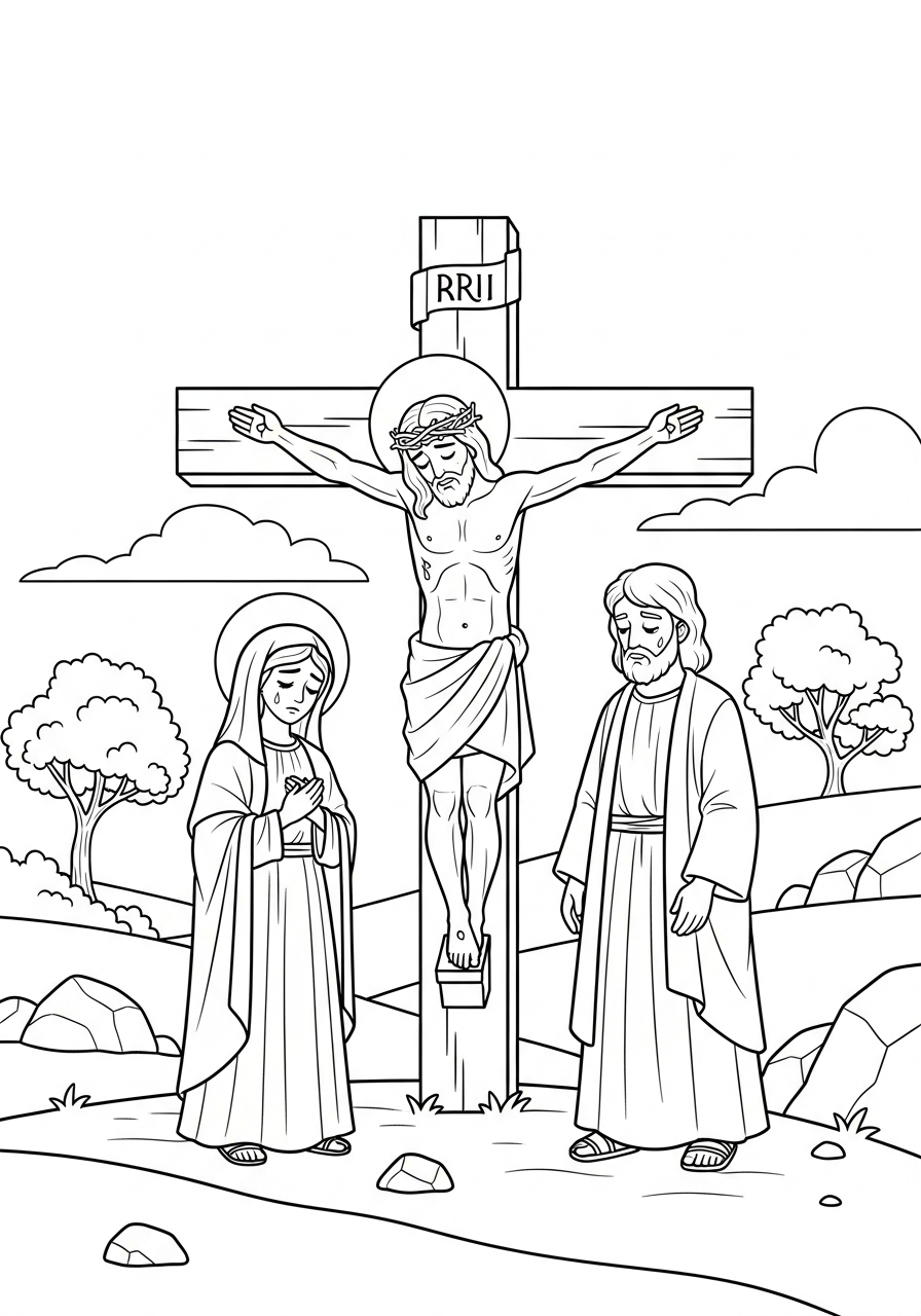 Crucifixion Coloring Pages 6 free printable Crucifixion coloring pages