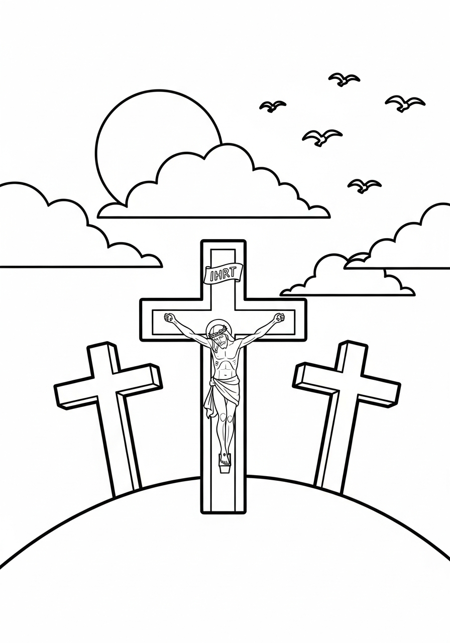 Crucifixion Coloring Pages 10 free Crucifixion tree coloring pages
