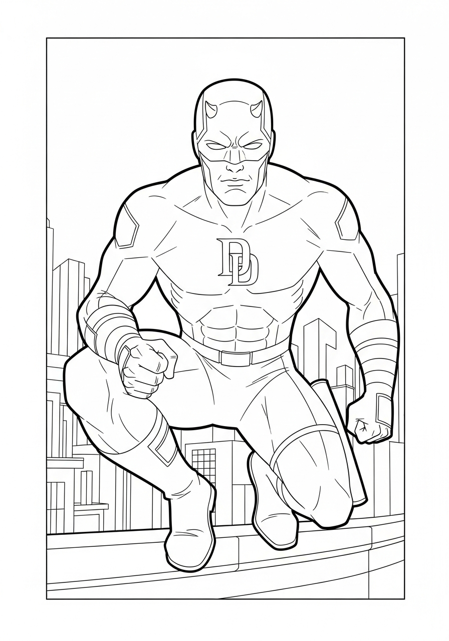 Daredevil free coloring pages 1