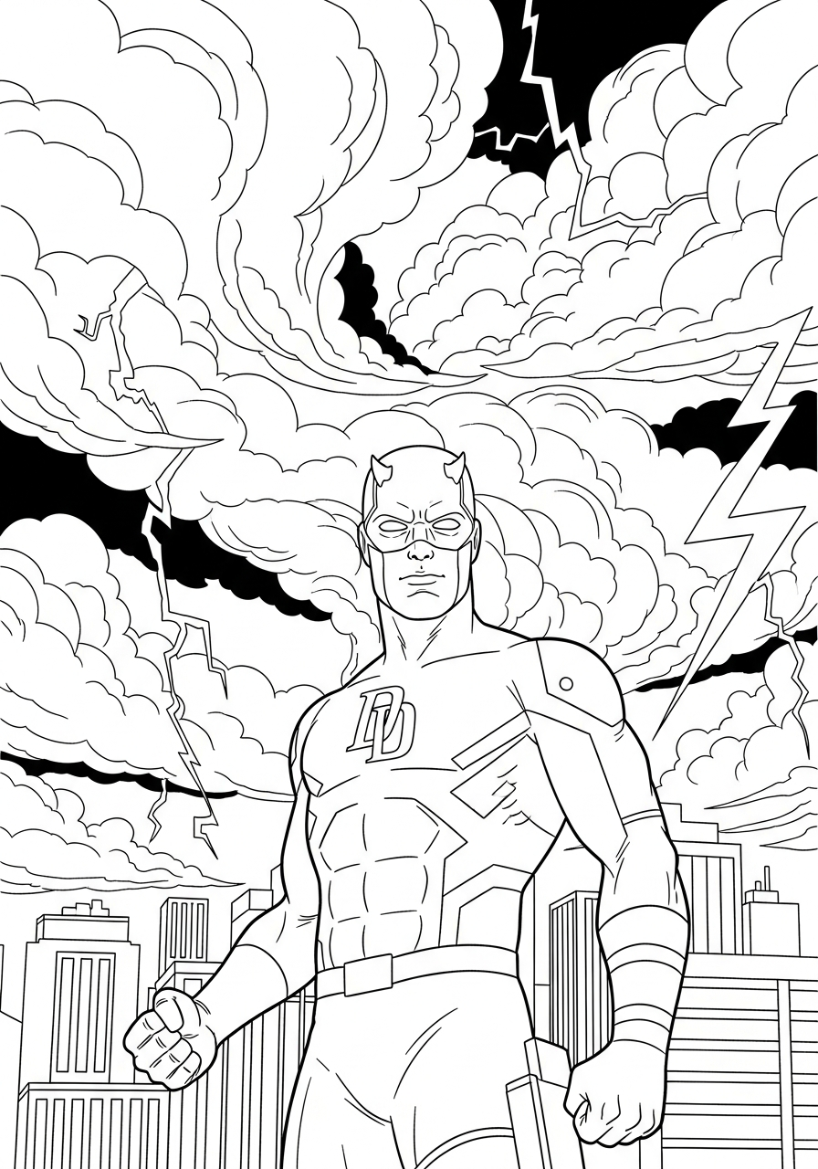 free printable coloring pages Daredevil