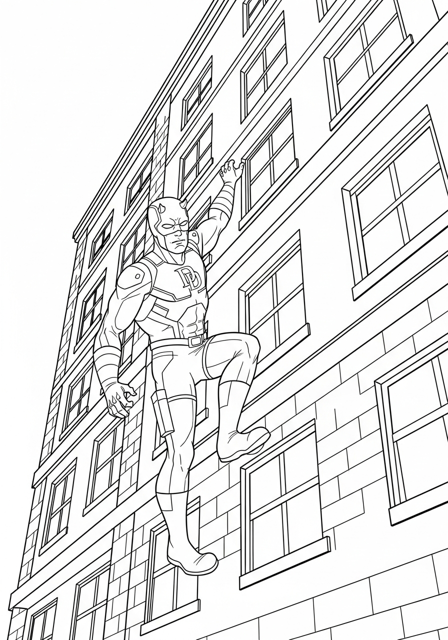 detailed Daredevil coloring pages