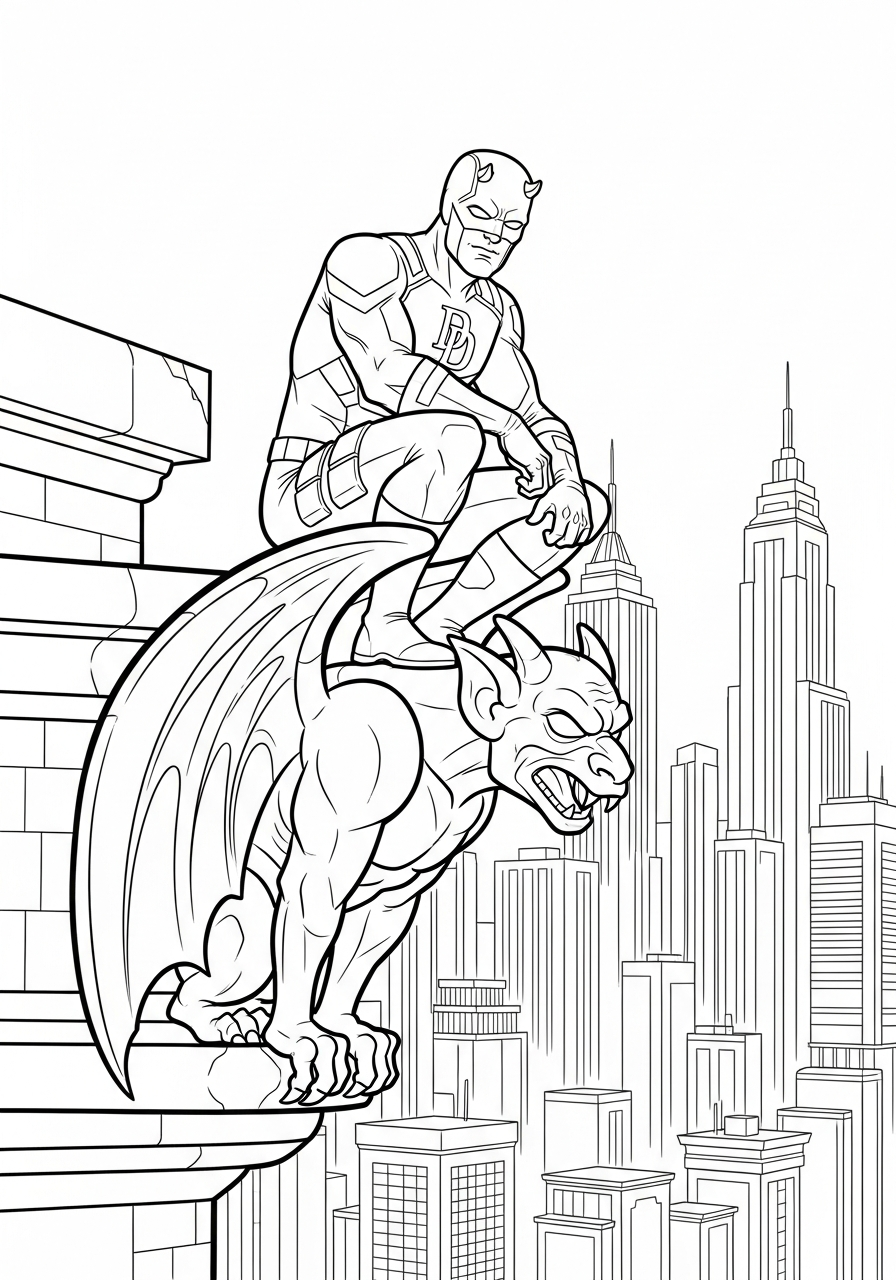 detailed Daredevil coloring pages for adults